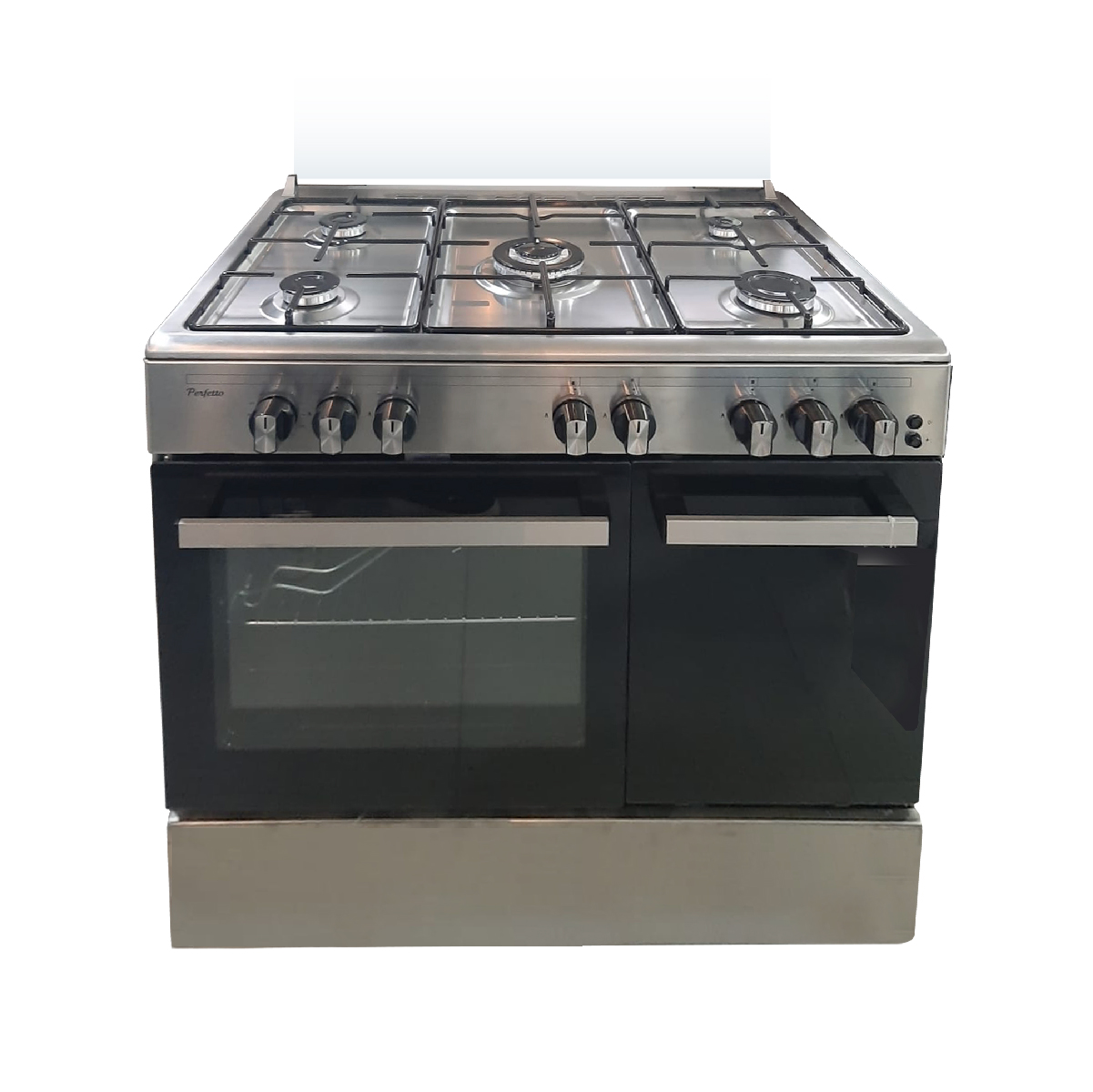 Perfetto 90cm Cooker, 5 Burners, Ignition, Bottle Compartment, Inox, PER95SS